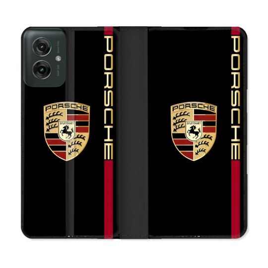 Housse cuir portefeuille Pour Motorola G55 5G Porsche Line