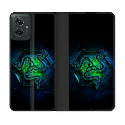 Housse cuir portefeuille Pour Motorola G55 5G Razer