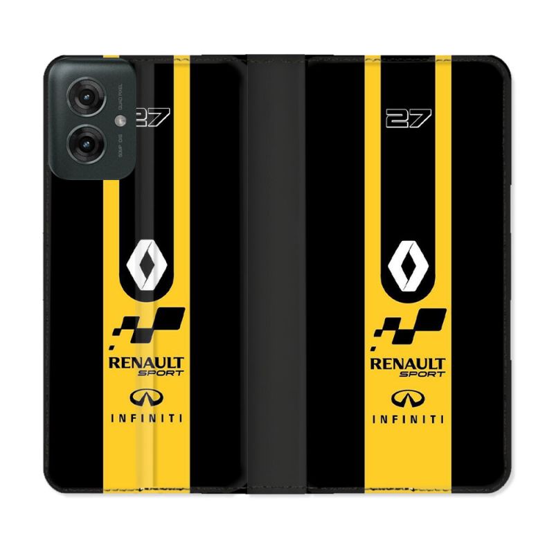 Housse cuir portefeuille Pour Motorola G55 5G Renault