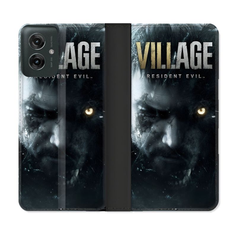 Housse cuir portefeuille Pour Motorola G55 5G Resident Evil