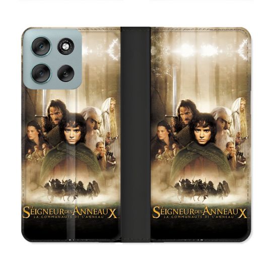 Housse cuir portefeuille Pour Motorola G56 5G Le seigneur Des Anneaux Affiche