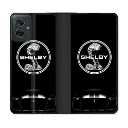 Housse cuir portefeuille Pour Motorola G55 5G Shelby