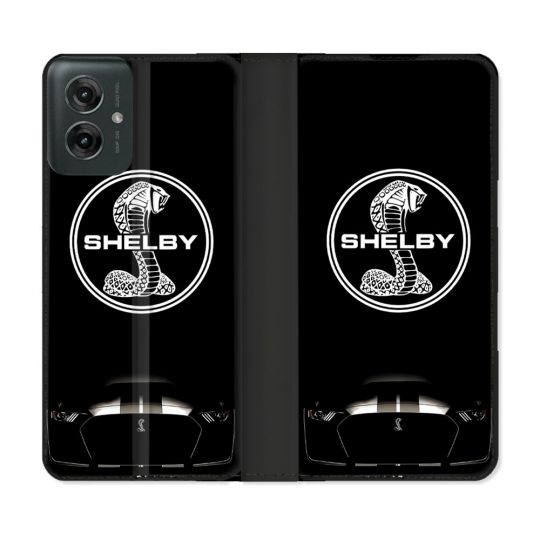 Housse cuir portefeuille Pour Motorola G55 5G Shelby