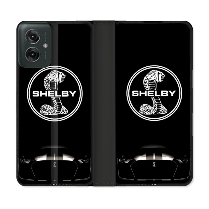 Housse cuir portefeuille Pour Motorola G55 5G Shelby