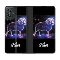Housse cuir portefeuille Pour Motorola G55 5G Signe Zodiaque 2 Bélier