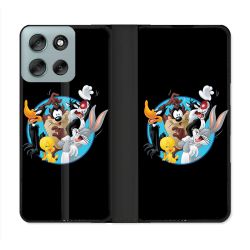 Housse cuir portefeuille Pour Motorola G56 5G Looney Tunes