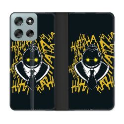 Housse cuir portefeuille Pour Motorola G56 5G Manga Assassination Classroom Kuro Noir