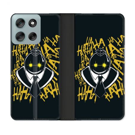 Housse cuir portefeuille Pour Motorola G56 5G Manga Assassination Classroom Kuro Noir