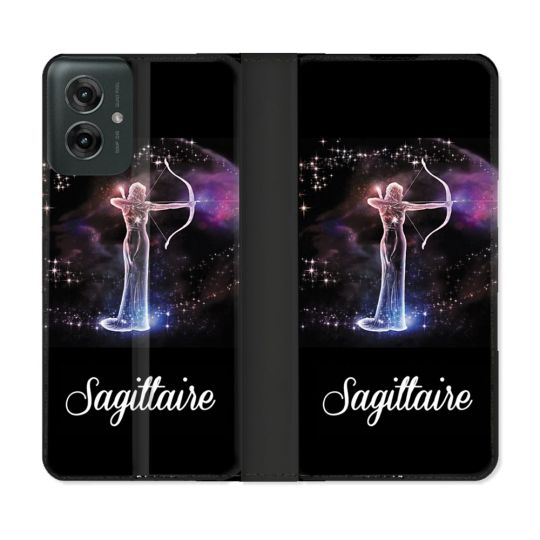 Housse cuir portefeuille Pour Motorola G55 5G Signe Zodiaque 2 Sagittaire