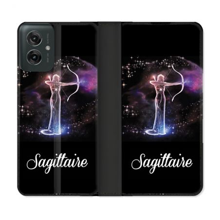 Housse cuir portefeuille Pour Motorola G55 5G Signe Zodiaque 2 Sagittaire