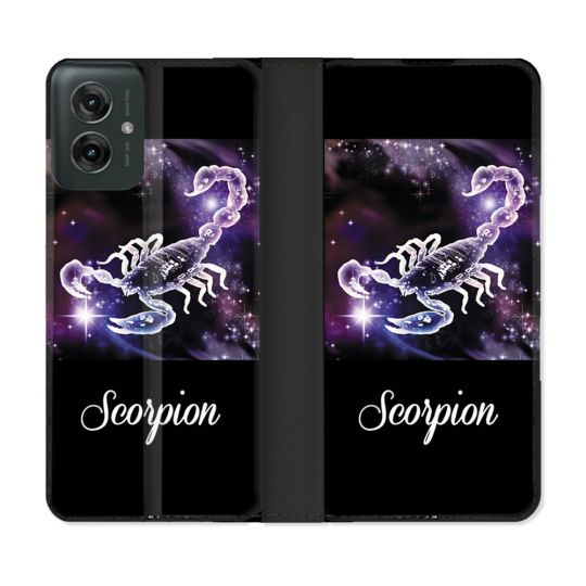 Housse cuir portefeuille Pour Motorola G55 5G Signe Zodiaque 2 Scorpion