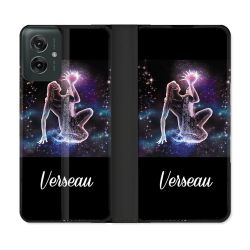 Housse cuir portefeuille Pour Motorola G55 5G Signe Zodiaque 2 Verseau