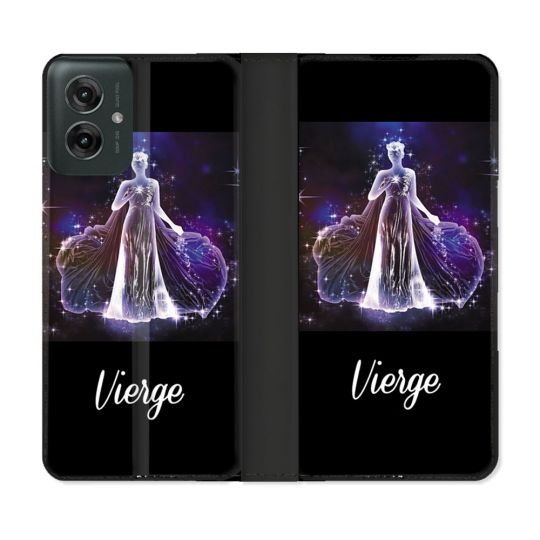 Housse cuir portefeuille Pour Motorola G55 5G Signe Zodiaque 2 Vierge