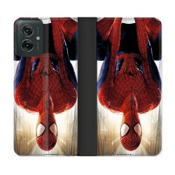 Housse cuir portefeuille Pour Motorola G55 5G Spiderman Invers