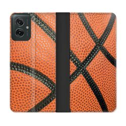 Housse cuir portefeuille Pour Motorola G55 5G Sport Ballon Basket
