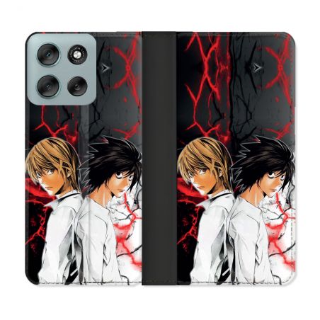 Housse cuir portefeuille Pour Motorola G56 5G Manga Death Note Duo