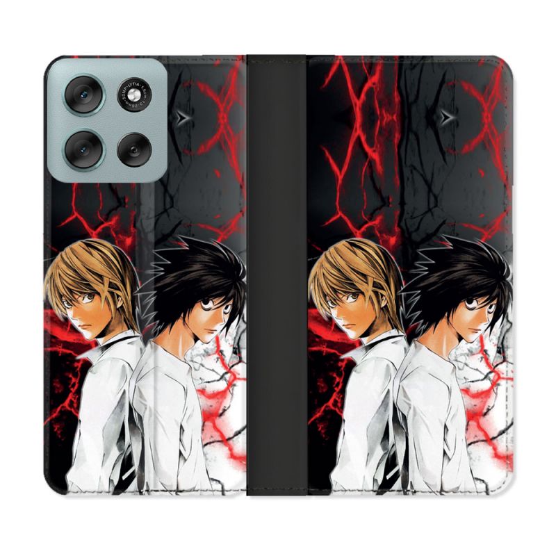 Housse cuir portefeuille Pour Motorola G56 5G Manga Death Note Duo