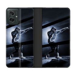 Housse cuir portefeuille Pour Motorola G55 5G Sport Boxe Poing