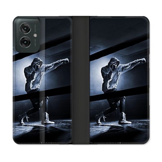 Housse cuir portefeuille Pour Motorola G55 5G Sport Boxe Poing