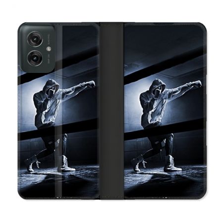 Housse cuir portefeuille Pour Motorola G55 5G Sport Boxe Poing