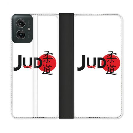 Housse cuir portefeuille Pour Motorola G55 5G Sport Judo Logo