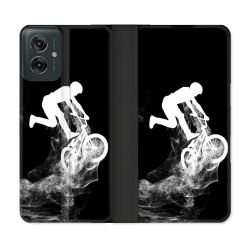 Housse cuir portefeuille Pour Motorola G55 5G Sport VTT Noir