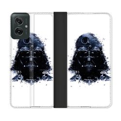 Housse cuir portefeuille Pour Motorola G55 5G Star Wars - Dark Vador Blanc