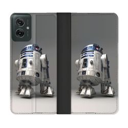Housse cuir portefeuille Pour Motorola G55 5G Star Wars - R2D2