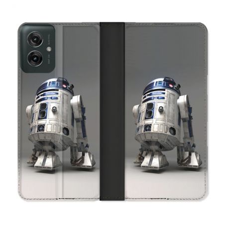 Housse cuir portefeuille Pour Motorola G55 5G Star Wars - R2D2