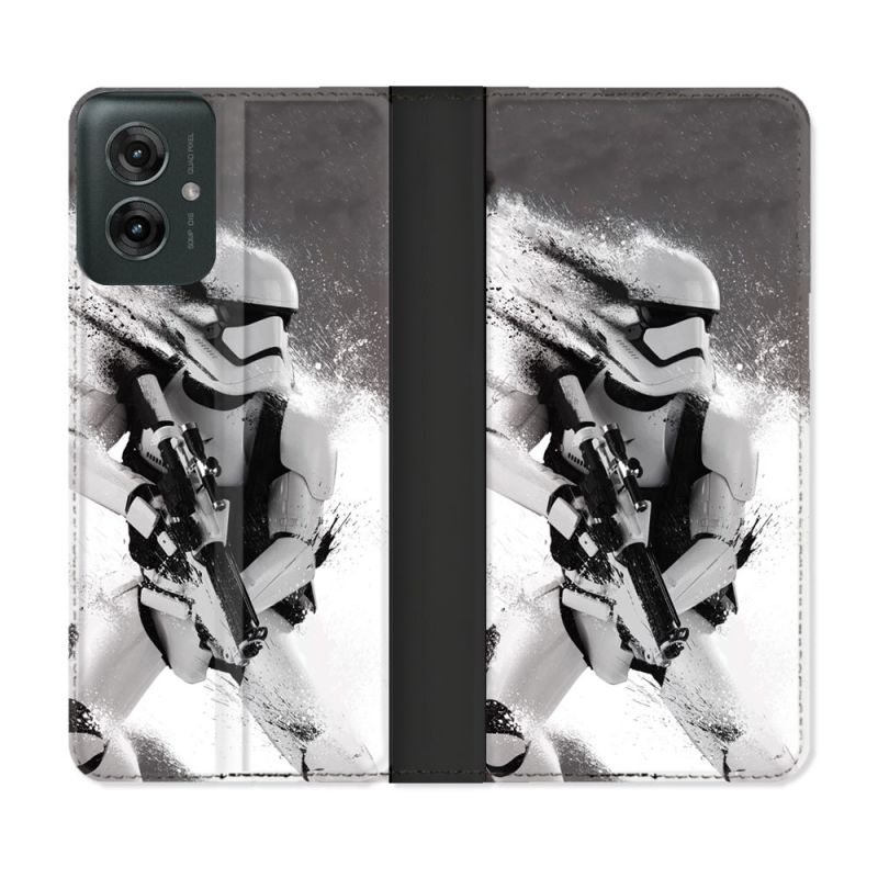 Housse cuir portefeuille Pour Motorola G55 5G Star Wars - Trooper