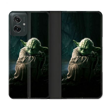 Housse cuir portefeuille Pour Motorola G55 5G Star Wars - Yoda sombre