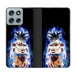Housse cuir portefeuille Pour Motorola G56 5G Manga Dragon Ball Sangoku Noir