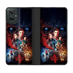 Housse cuir portefeuille Pour Motorola G55 5G Stranger Things Affiche 4