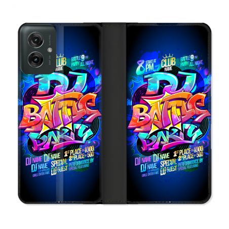 Housse cuir portefeuille Pour Motorola G55 5G Street Art Rap