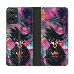 Housse cuir portefeuille Pour Motorola G55 5G Street Art Sangoku