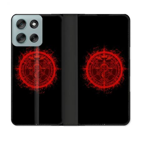Housse cuir portefeuille Pour Motorola G56 5G Manga Fullmetal Alchemist Logo