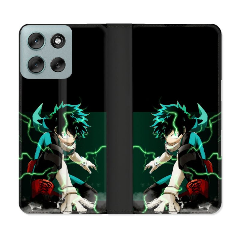 Housse cuir portefeuille Pour Motorola G56 5G Manga My Hero Academia Deku