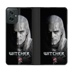 Housse cuir portefeuille Pour Motorola G55 5G The Witcher Noir