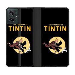 Housse cuir portefeuille Pour Motorola G55 5G Tintin Classique