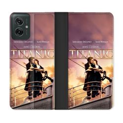 Housse cuir portefeuille Pour Motorola G55 5G Titanic