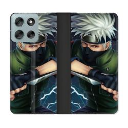 Housse cuir portefeuille Pour Motorola G56 5G Manga Naruto Kakashi