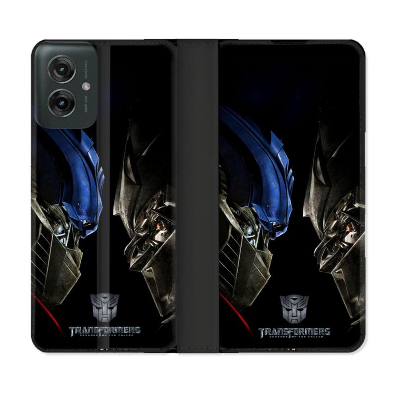 Housse cuir portefeuille Pour Motorola G55 5G Transformers