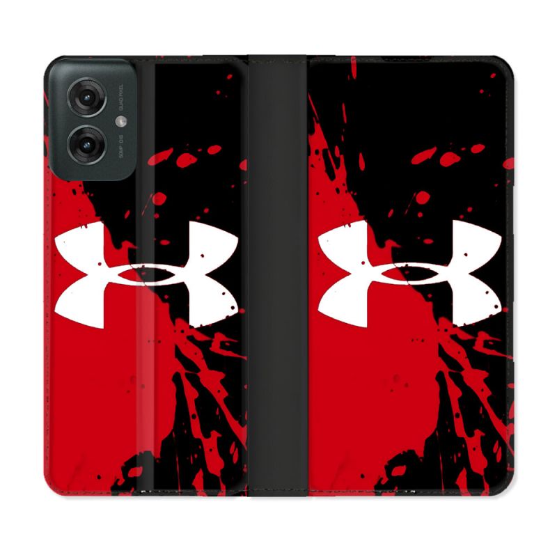 Housse cuir portefeuille Pour Motorola G55 5G Under Armour