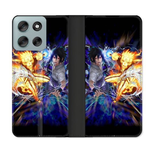 Housse cuir portefeuille Pour Motorola G56 5G Manga Naruto VS