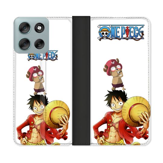 Housse cuir portefeuille Pour Motorola G56 5G Manga One Piece Chopper