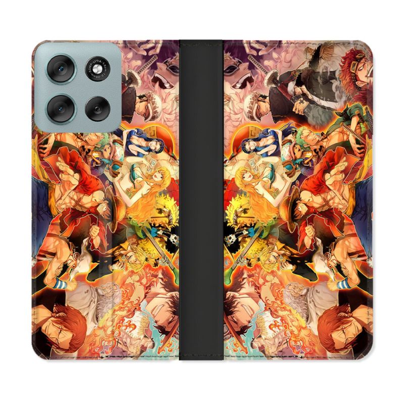 Housse cuir portefeuille Pour Motorola G56 5G Manga One Piece Nakama