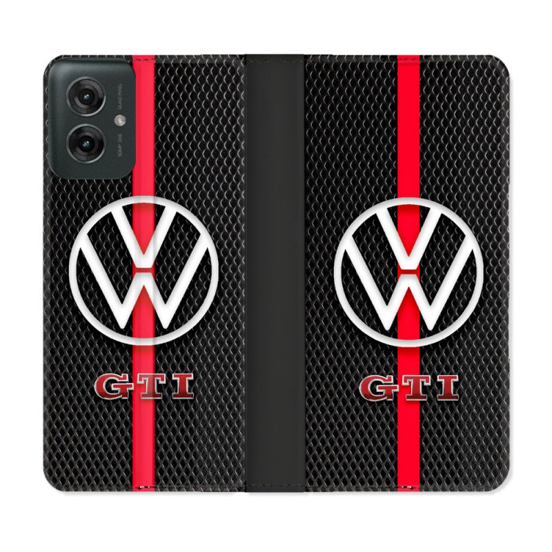 Housse cuir portefeuille Pour Motorola G55 5G Volkwagen Line
