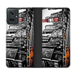 Housse cuir portefeuille Pour Motorola G55 5G Voyage Amerique USA New York Taxi