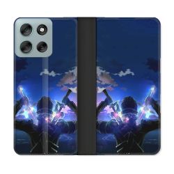 Housse cuir portefeuille Pour Motorola G56 5G Manga SAO sword Art Online Epee
