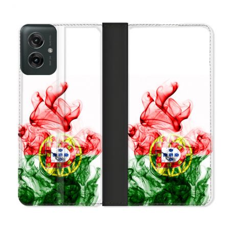 Housse cuir portefeuille Pour Motorola G55 5G Voyage Portugal Flamme